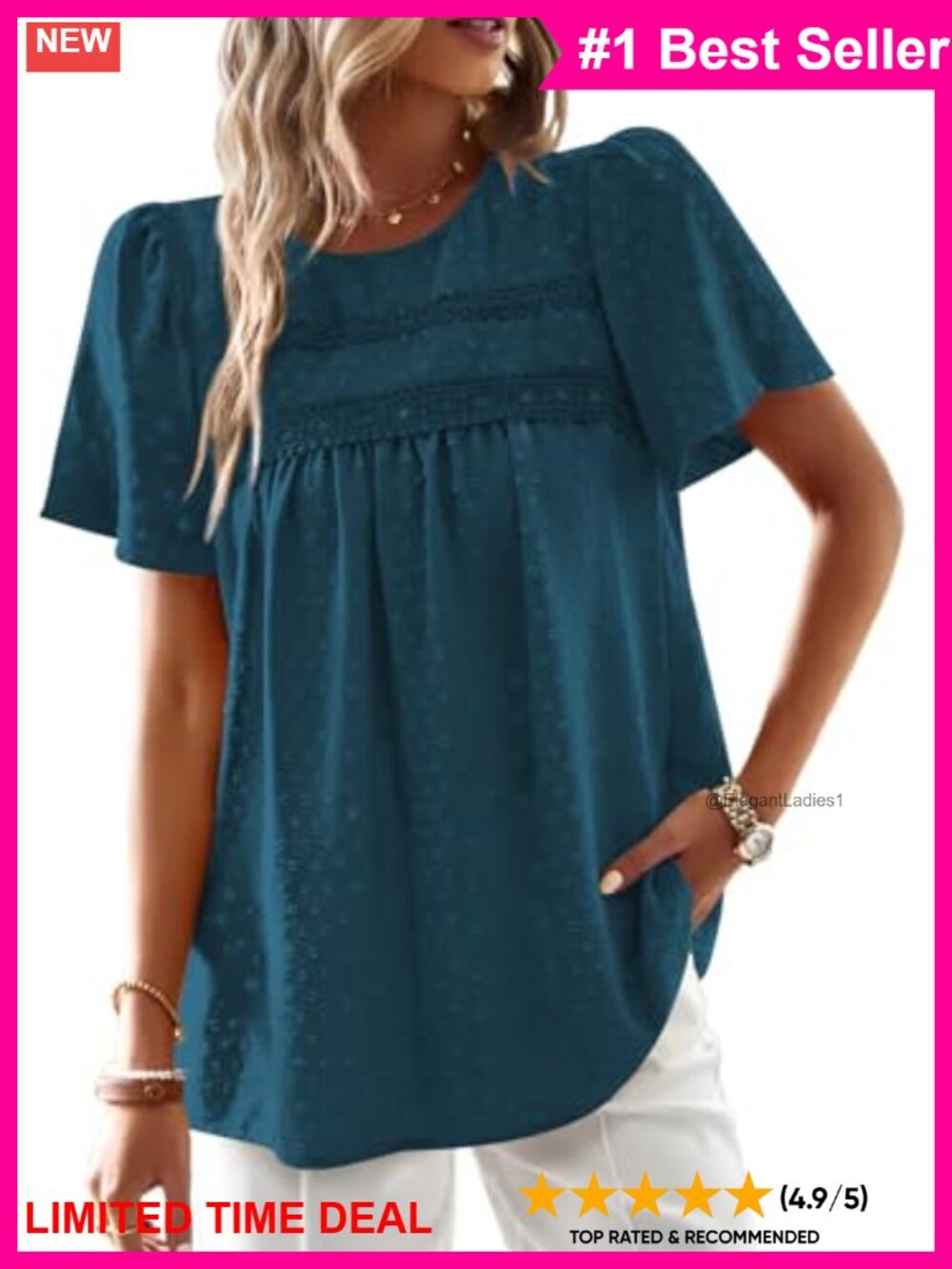 Boho Swiss Dot Chiffon Babydoll Blouse Lace Crochet Peplum Top